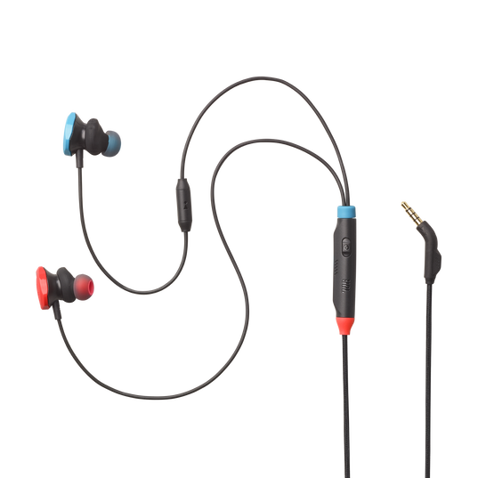 JBL Quantum 50N - Blue & Red - Wired in-ear gaming headset with volume slider and mic mute - Detailshot 2